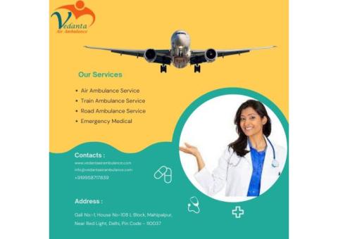 Vedanta Air Ambulance in Dibrugarh with Life-Care Patient Transfer