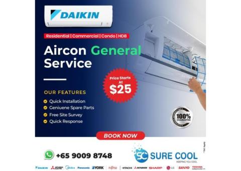 Daikin Aircon General Service Singapore $25