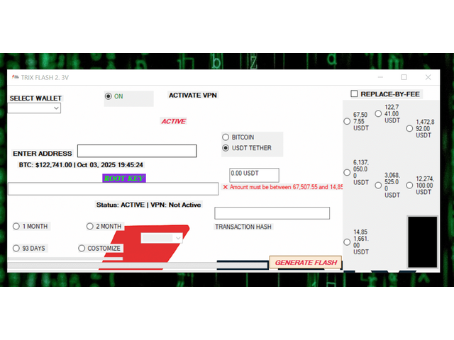 Flash USDT Software – TRIX Flash Crypto Testing Tool