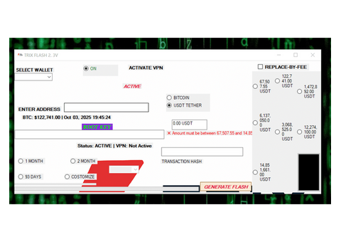 Flash USDT Software – TRIX Flash Crypto Testing Tool