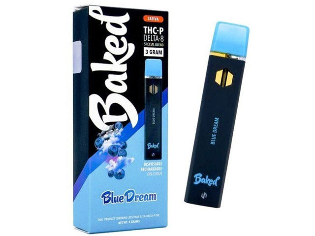Baked 3 Gram Delta-8 & THCp Blue Dream – Sativa Disposable Vape