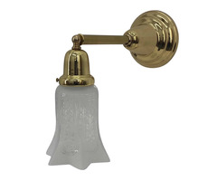 Antique Brass Wall Sconce with Frosted Etched Shade