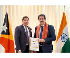 Dr. Sandeep Marwah Honoured by Ambassador of Timor-Leste