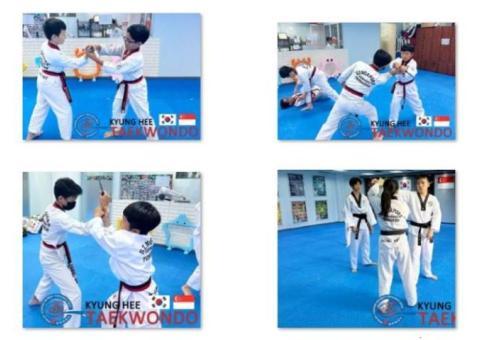 TKD sparring N drilling promotes sportsmanship N mental focus