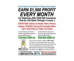 "Residual Income System" EARN $1,500 PROFIT EVERY MONTH