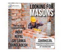 Contact Us for well-skilled Masons from India, Nepal