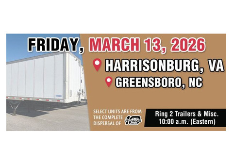 March Trailers and Misc. Auction Harrisonburg, VA / Greensboro, NC