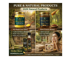 Buy Pure A2 Desi Cow Ghee, Raw Jungle Honey, Herbal Soap
