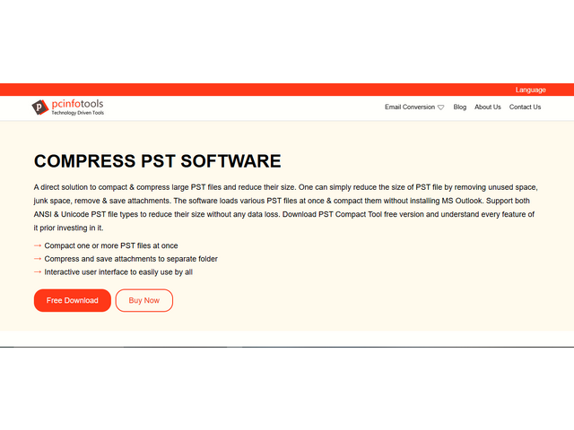 PcinfoTools Compress PST Software