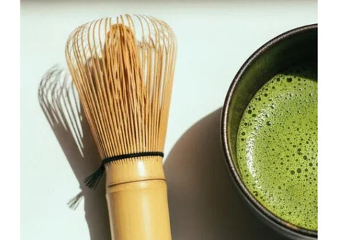 Authentic Homemade Matcha Latte with Bamboo Matcha Whisk Chasen