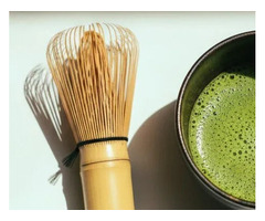 Authentic Homemade Matcha Latte with Bamboo Matcha Whisk Chasen
