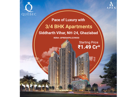3 BHK Premium Apartments in  Apex Quebac  At Siddharth  Vihar
