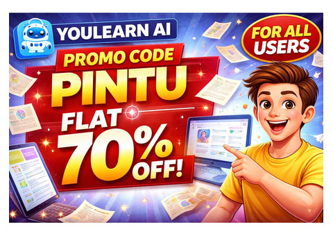 YouLearn AI Promo Code PINTU – Get Flat 70% OFF on All Plans