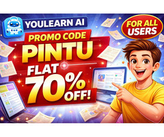YouLearn AI Promo Code PINTU – Get Flat 70% OFF on All Plans