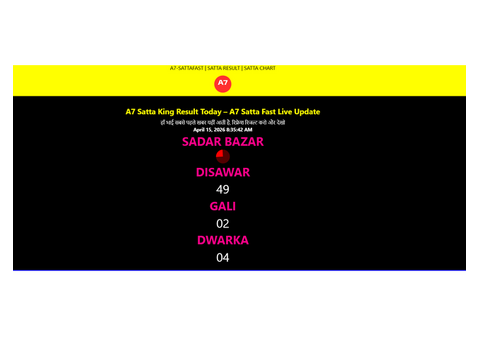 A7 Satta King Result Today - Fast & Accurate A7 Satta King Updates