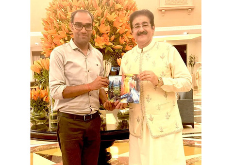 Writer Murari Gupta Presents His Books to Dr. Sandeep Marwah in Jaipur