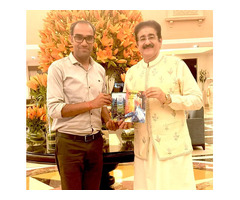 Writer Murari Gupta Presents His Books to Dr. Sandeep Marwah in Jaipur