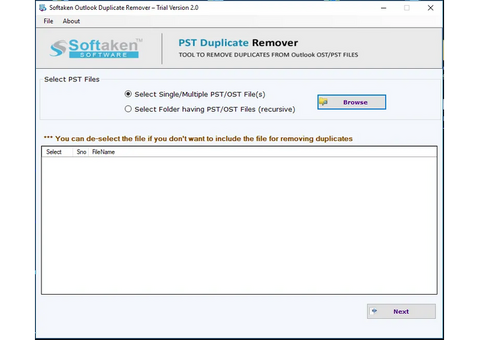 Softaken PST Duplicate Remover Tool