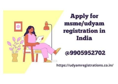 Apply for msme/udyam registration in India @9905952702