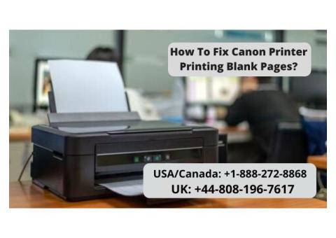 Canon Printer Printing Blank Pages Error | Call  +1-888-272-8868