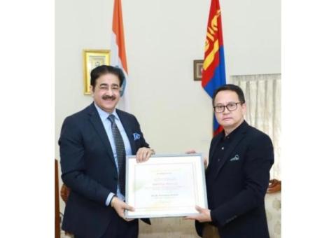 Sandeep Marwah Appreciated for Being Chair for Indo Mongolia Cultural